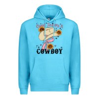 Ocean Blue cupid find me a cowboy Premium Hoodie - MaliasSmallBusiness