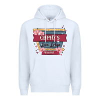 White cupid's love lodge Premium Hoodie - MaliasSmallBusiness