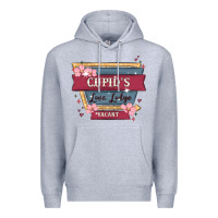 Heather Grey cupid's love lodge Premium Hoodie - MaliasSmallBusiness