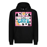 Black life is better with cats Premium Hoodie - MaliasSmallBusiness