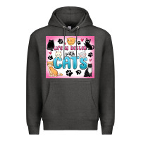 Charcoal Heather life is better with cats Premium Hoodie - MaliasSmallBusiness