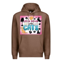Chestnut life is better with cats Premium Hoodie - MaliasSmallBusiness