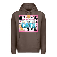 Coffee life is better with cats Premium Hoodie - MaliasSmallBusiness