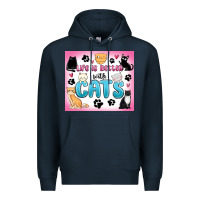Navy life is better with cats Premium Hoodie - MaliasSmallBusiness