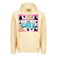 Pina Colada life is better with cats Premium Hoodie - MaliasSmallBusiness