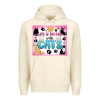 Sandshell life is better with cats Premium Hoodie - MaliasSmallBusiness