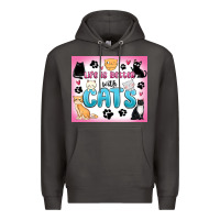 Smoke life is better with cats Premium Hoodie - MaliasSmallBusiness