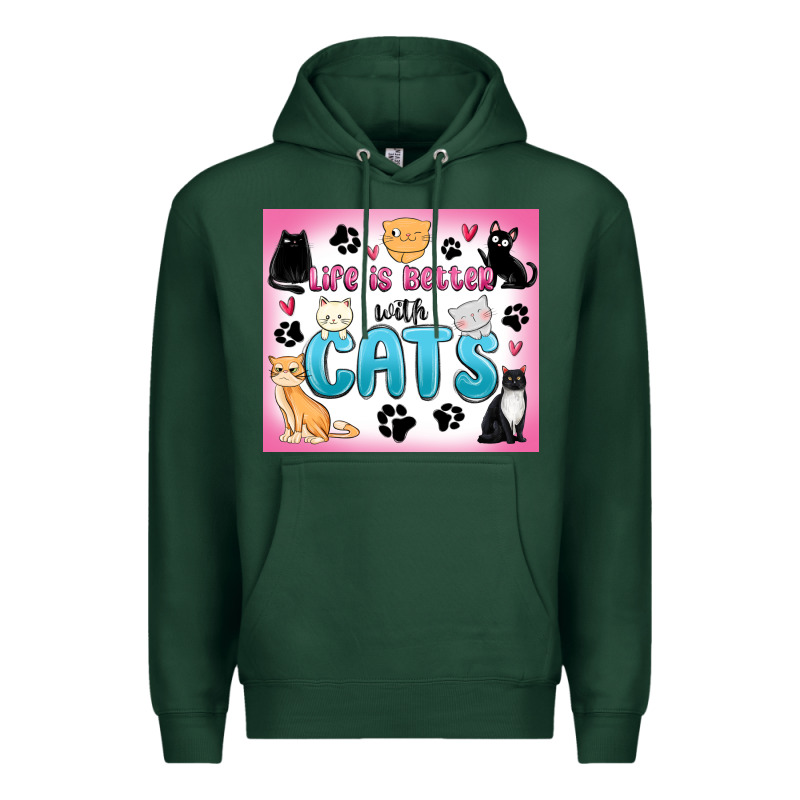 Life Is Better With Cats Premium Hoodie by MaliasSmallBusiness | Teevron