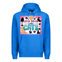 True Royal life is better with cats Premium Hoodie - MaliasSmallBusiness