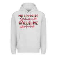 Dove Grey my favorite valentine calls me mama Premium Hoodie - MaliasSmallBusiness