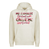 Oatmeal Heather my favorite valentine calls me mama Premium Hoodie - MaliasSmallBusiness