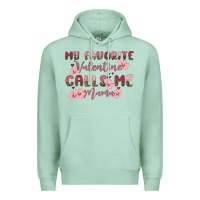 Seafoam my favorite valentine calls me mama Premium Hoodie - MaliasSmallBusiness