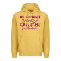 Antique Gold my favorite valentine calls me mama Premium Hoodie - MaliasSmallBusiness