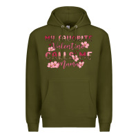 Army Green my favorite valentine calls me mama Premium Hoodie - MaliasSmallBusiness