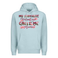 Blue Mist my favorite valentine calls me mama Premium Hoodie - MaliasSmallBusiness