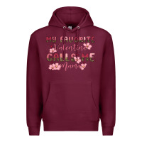 Burgundy my favorite valentine calls me mama Premium Hoodie - MaliasSmallBusiness