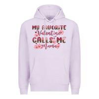 Lilac my favorite valentine calls me mama Premium Hoodie - MaliasSmallBusiness