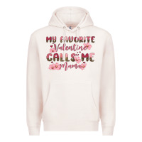 Pale Pink my favorite valentine calls me mama Premium Hoodie - MaliasSmallBusiness