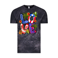 Cloud Black puerto rico love Vintage Tee - Artiststas