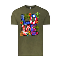Vintage Olive puerto rico love Vintage Tee - Artiststas