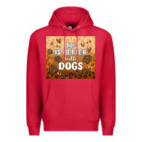 Cardinal life is better with dogs Premium Hoodie - MaliasSmallBusiness