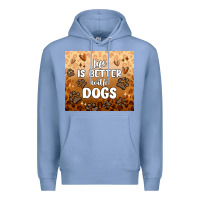 Colony Blue life is better with dogs Premium Hoodie - MaliasSmallBusiness