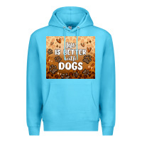 Ocean Blue life is better with dogs Premium Hoodie - MaliasSmallBusiness