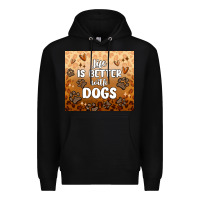 Black life is better with dogs Premium Hoodie - MaliasSmallBusiness