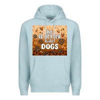 Blue Mist life is better with dogs Premium Hoodie - MaliasSmallBusiness