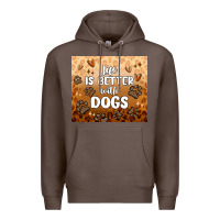 Coffee life is better with dogs Premium Hoodie - MaliasSmallBusiness