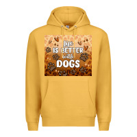 Mustard life is better with dogs Premium Hoodie - MaliasSmallBusiness