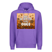 Purple life is better with dogs Premium Hoodie - MaliasSmallBusiness