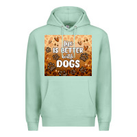 Seafoam life is better with dogs Premium Hoodie - MaliasSmallBusiness