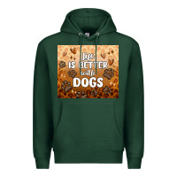Sports Green life is better with dogs Premium Hoodie - MaliasSmallBusiness
