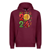 Burgundy happy new year 2024 Premium Hoodie - MaliasSmallBusiness