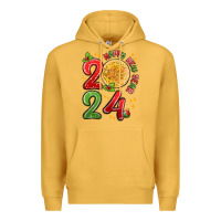 Mustard happy new year 2024 Premium Hoodie - MaliasSmallBusiness