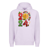 Lilac happy new year 2024 Premium Hoodie - MaliasSmallBusiness