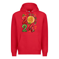 Red happy new year 2024 Premium Hoodie - MaliasSmallBusiness