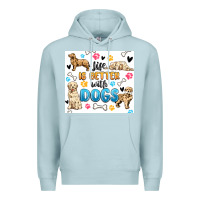 Blue Mist life is better with dogs Premium Hoodie - MaliasSmallBusiness