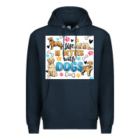 Navy life is better with dogs Premium Hoodie - MaliasSmallBusiness