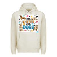 Oatmeal Heather life is better with dogs Premium Hoodie - MaliasSmallBusiness