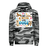 Slate Camo life is better with dogs Premium Hoodie - MaliasSmallBusiness