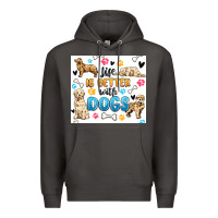 Smoke life is better with dogs Premium Hoodie - MaliasSmallBusiness