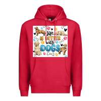 Cardinal life is better with dogs Premium Hoodie - MaliasSmallBusiness