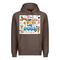 Coffee life is better with dogs Premium Hoodie - MaliasSmallBusiness