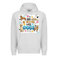 Dove Grey life is better with dogs Premium Hoodie - MaliasSmallBusiness