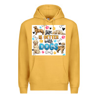 Mustard life is better with dogs Premium Hoodie - MaliasSmallBusiness