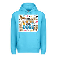 Ocean Blue life is better with dogs Premium Hoodie - MaliasSmallBusiness