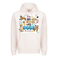 Pale Pink life is better with dogs Premium Hoodie - MaliasSmallBusiness