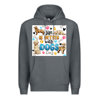 Rock life is better with dogs Premium Hoodie - MaliasSmallBusiness